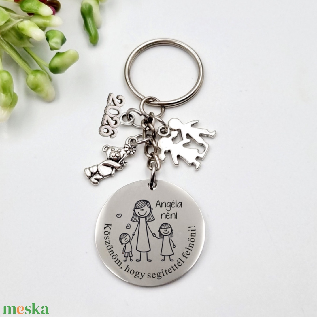 Óvó néninek ajándék pedagógusnapra, tanév végére - Gravírozott grafikás ballagási kulcstartó  4_06. - táska & tok - kulcstartó & táskadísz - kulcstartó - Meska.hu