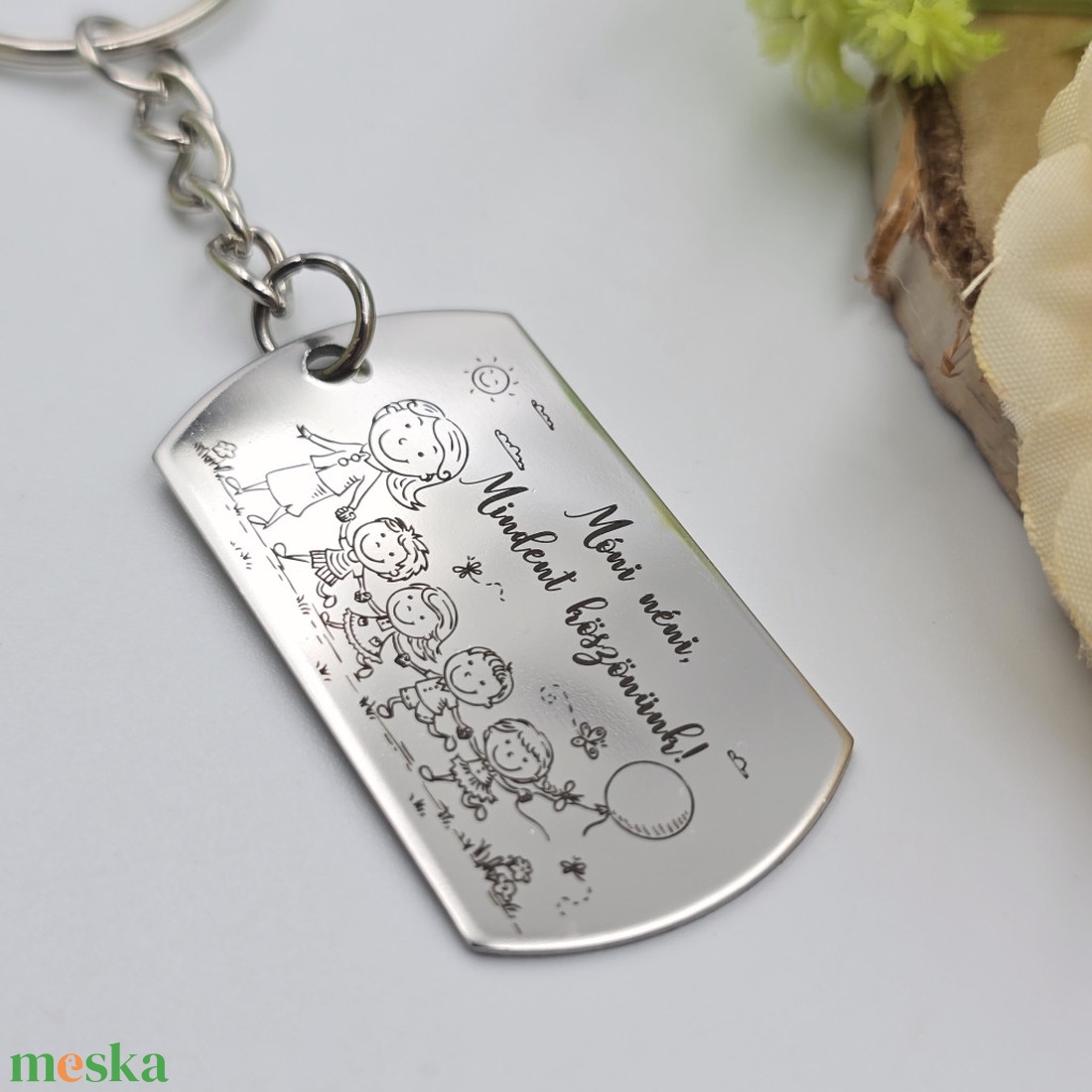 Ajándék óvó néninek tanév végére, pedagógusnapra - Kulcstartó óvó néninek, dajka néninek saját, személyes névvel - táska & tok - kulcstartó & táskadísz - kulcstartó - Meska.hu