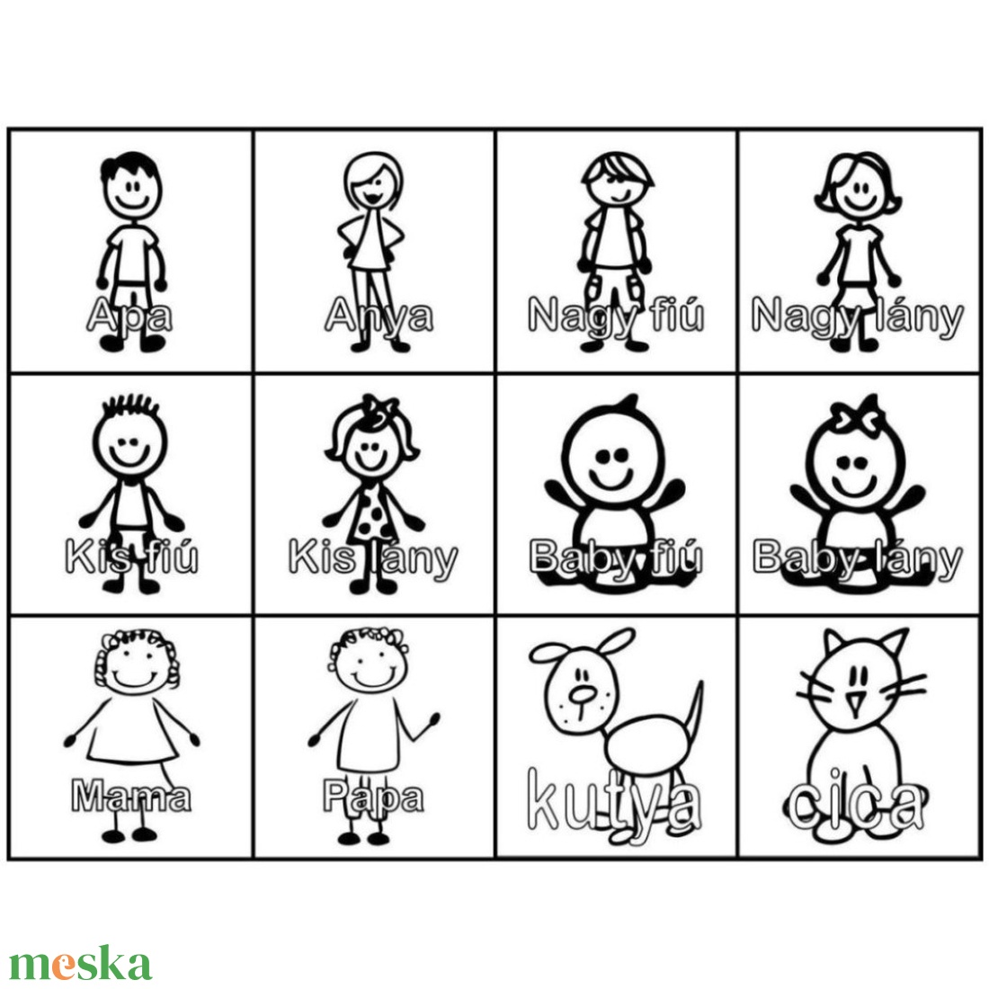 Szeretünk apa! - Családi kulcstartó személyre szabható grafikával. Egyedi ajándék apának - táska & tok - kulcstartó & táskadísz - kulcstartó - Meska.hu