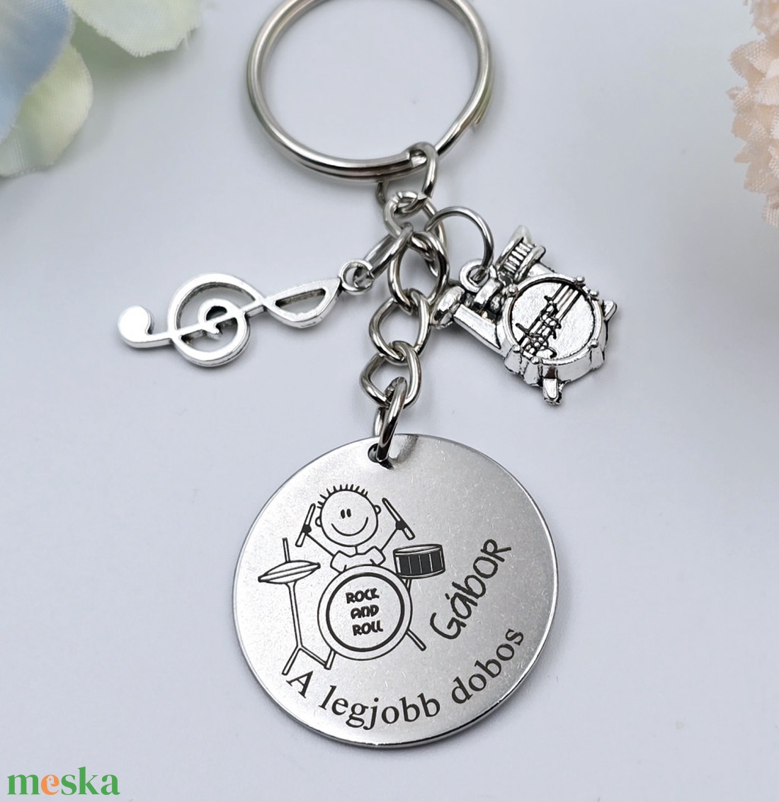 Dobosnak ajándék - dobos kulcstartó grafikával, egyedi névvel, felirattal - táska & tok - kulcstartó & táskadísz - kulcstartó - Meska.hu