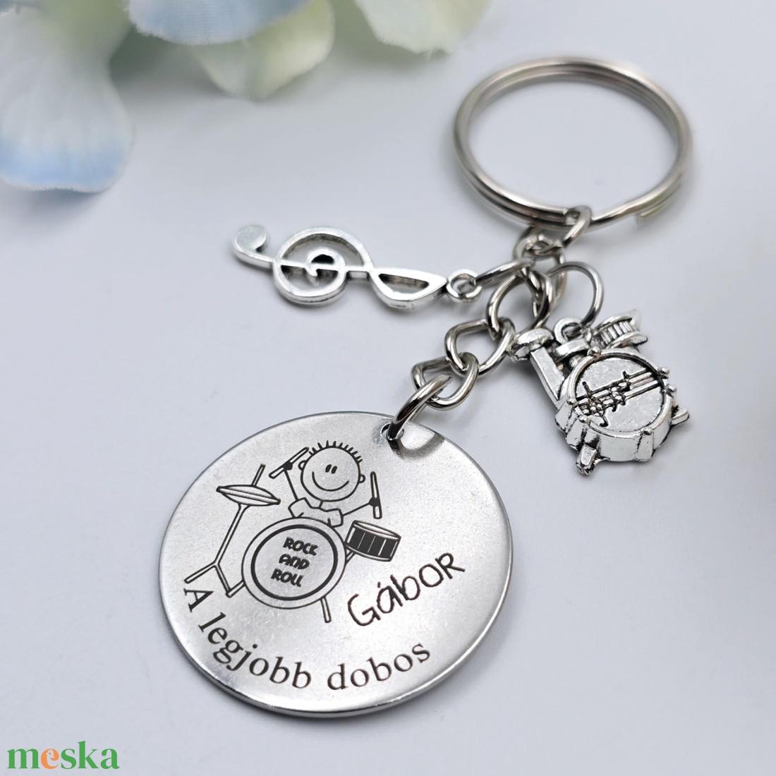Dobosnak ajándék - dobos kulcstartó grafikával, egyedi névvel, felirattal - táska & tok - kulcstartó & táskadísz - kulcstartó - Meska.hu