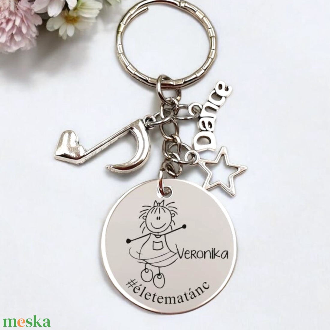 Táncosnőnek ajándék - táncosnő kulcstartó grafikával, egyedi névvel, felirattal - táska & tok - kulcstartó & táskadísz - kulcstartó - Meska.hu
