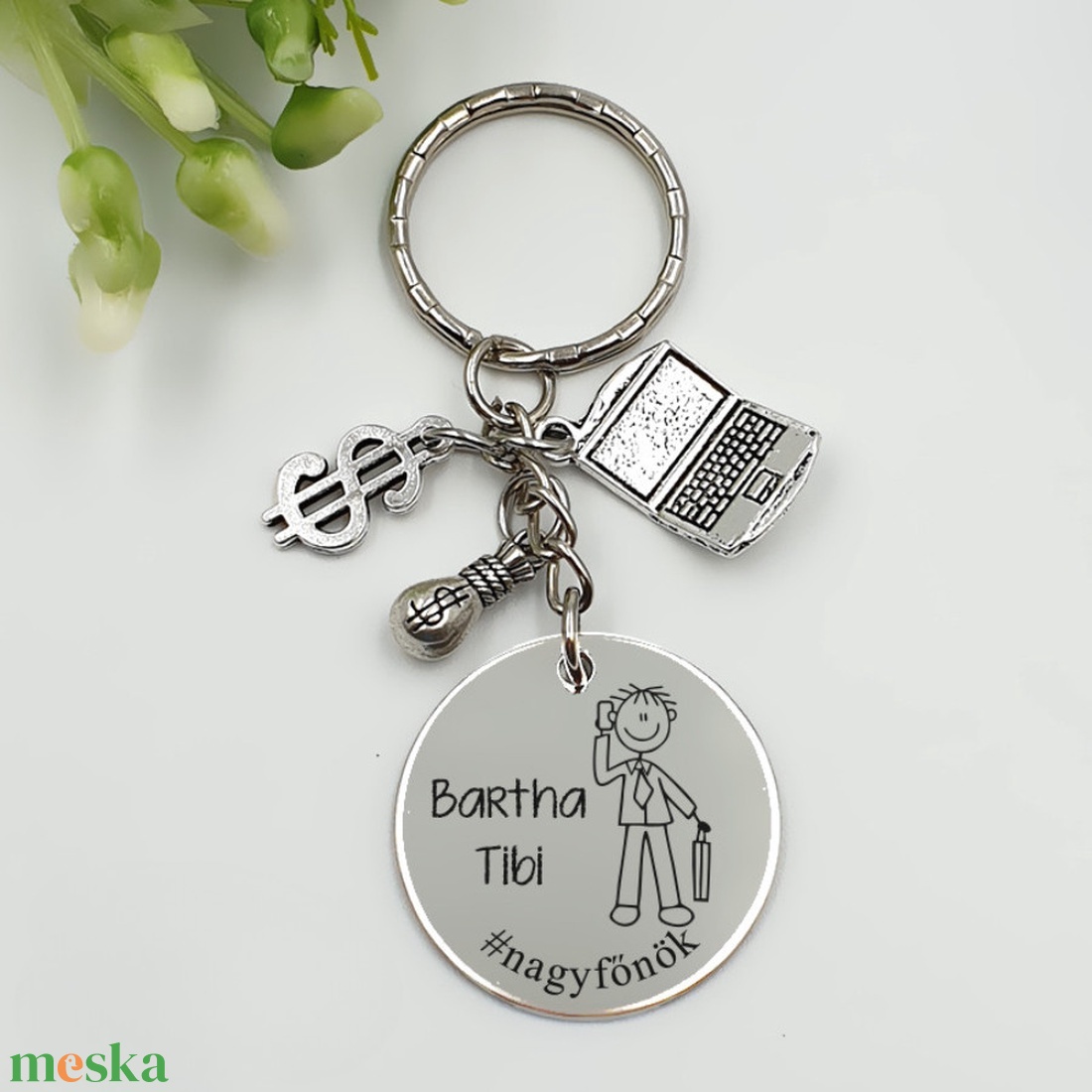 Főnöknek ajándék - főnök kulcstartó grafikával, egyedi névvel, felirattal - táska & tok - kulcstartó & táskadísz - kulcstartó - Meska.hu