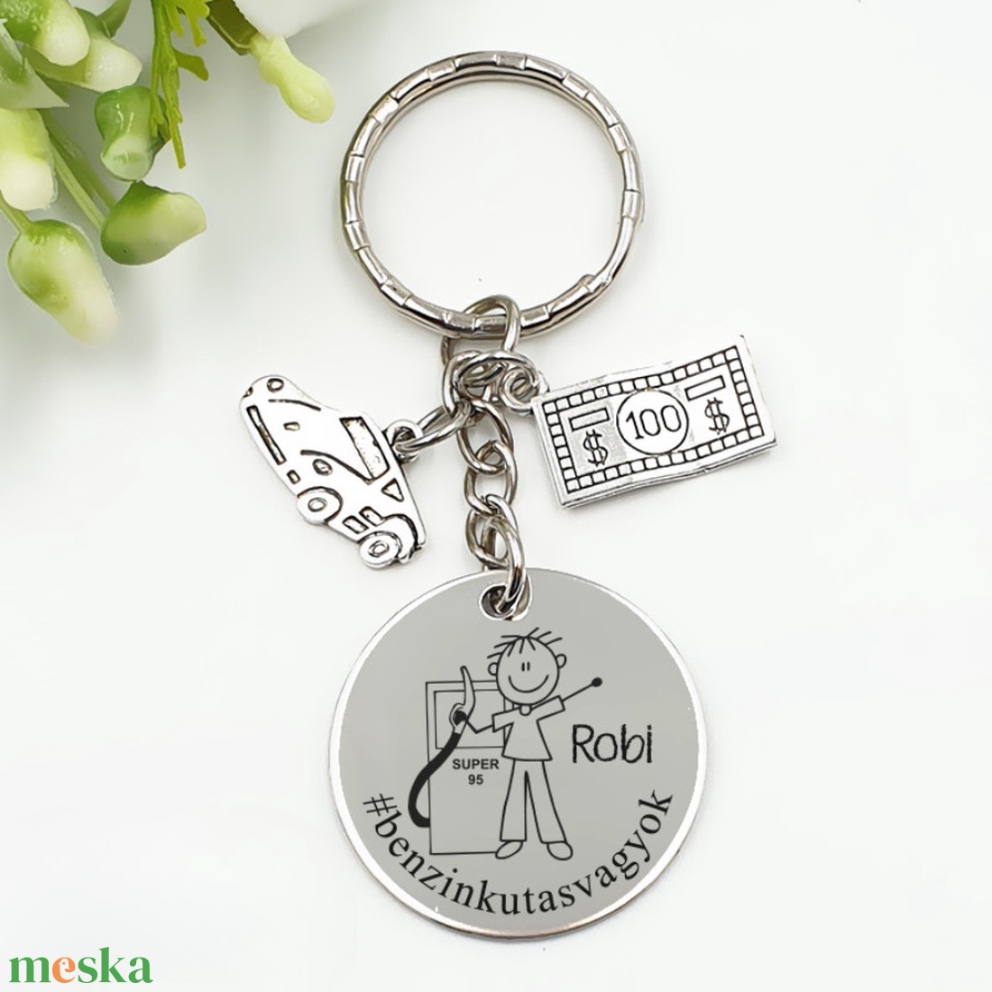 Benzinkutasnak ajándék - benzinkutas kulcstartó grafikával, egyedi névvel, felirattal - táska & tok - kulcstartó & táskadísz - kulcstartó - Meska.hu