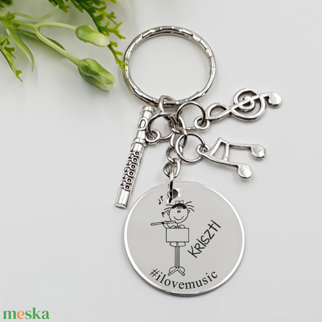 Zenésznek ajándék - zenésztanárnő kulcstartó grafikával, egyedi névvel, felirattal - táska & tok - kulcstartó & táskadísz - kulcstartó - Meska.hu