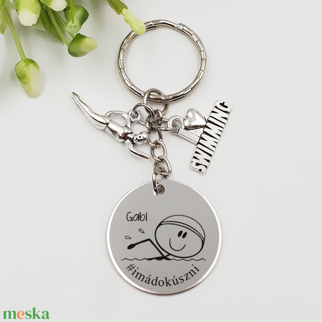 Úszónak ajándék - úszó kulcstartó grafikával, egyedi névvel, felirattal - táska & tok - kulcstartó & táskadísz - kulcstartó - Meska.hu