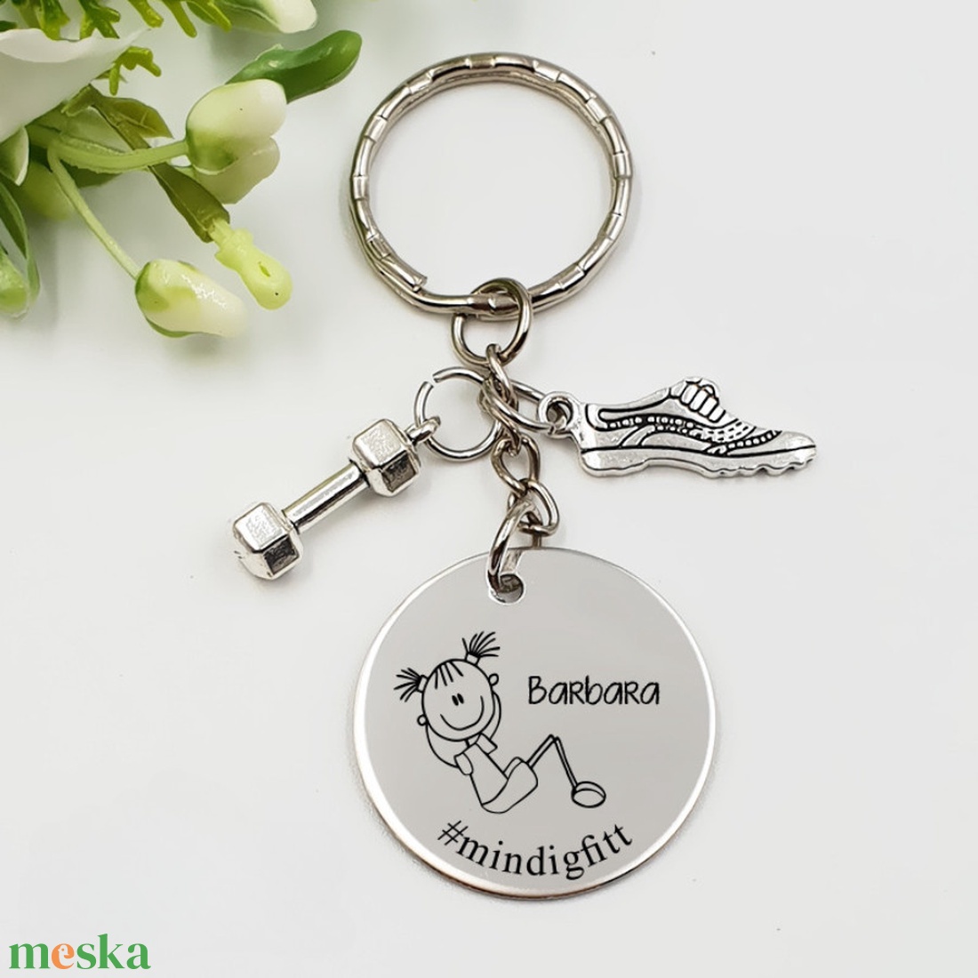 Sportolónőnek ajándék - sportolónő kulcstartó grafikával, egyedi névvel, felirattal - táska & tok - kulcstartó & táskadísz - kulcstartó - Meska.hu