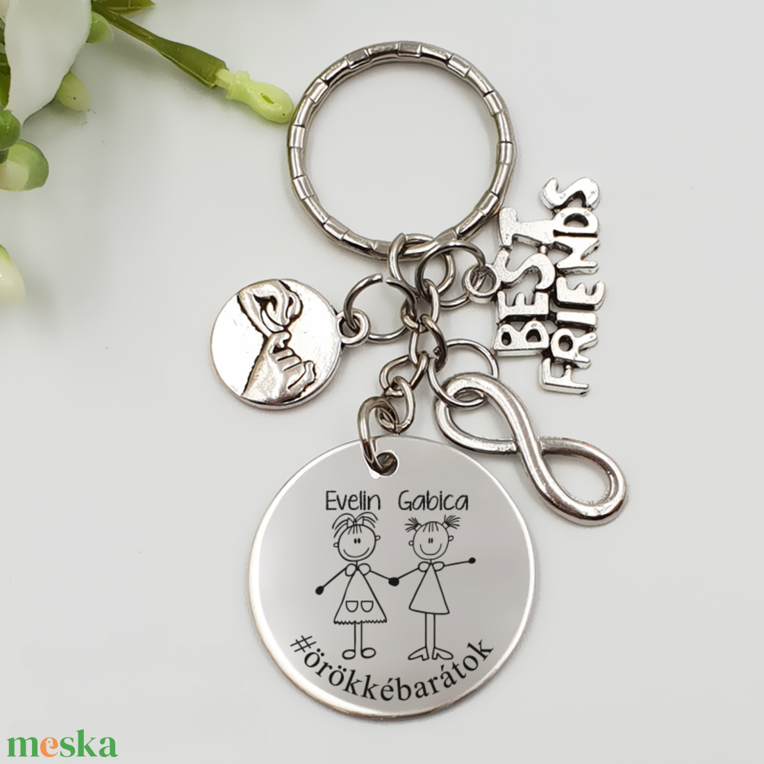 Barátnőnek ajándék - legjobb barátnő kulcstartó grafikával, egyedi névvel, felirattal - táska & tok - kulcstartó & táskadísz - kulcstartó - Meska.hu