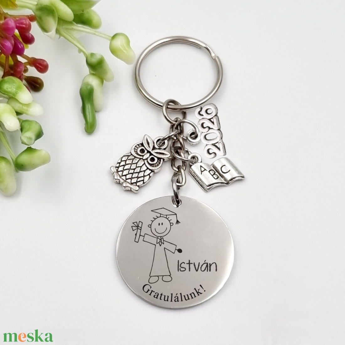 Ballagási ajándék fiúknak - Gravírozott grafikás ballagási kulcstartó végzősöknek 5_67. - táska & tok - kulcstartó & táskadísz - kulcstartó - Meska.hu