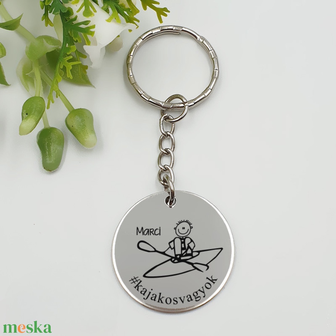 Kajakosnak ajándék - kajakos kulcstartó grafikával, egyedi névvel, felirattal - táska & tok - kulcstartó & táskadísz - kulcstartó - Meska.hu