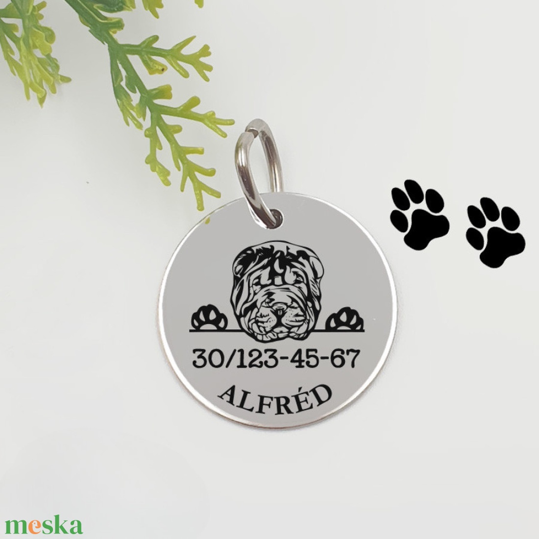 Shar pei kutyabiléta saját kutyád nevével, telefonszámmal - otthon & életmód - kisállatoknak - kutyáknak - kutya biléta - Meska.hu