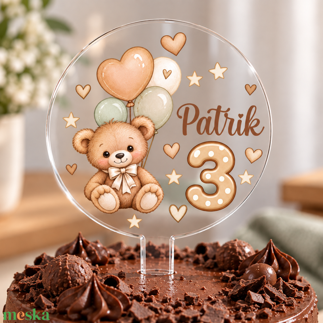 Macis szülinapi tortabeszúró, tortadísz egyedi névvel - otthon & életmód - konyhafelszerelés, tálalás - sütés, főzés - sütidísz - Meska.hu