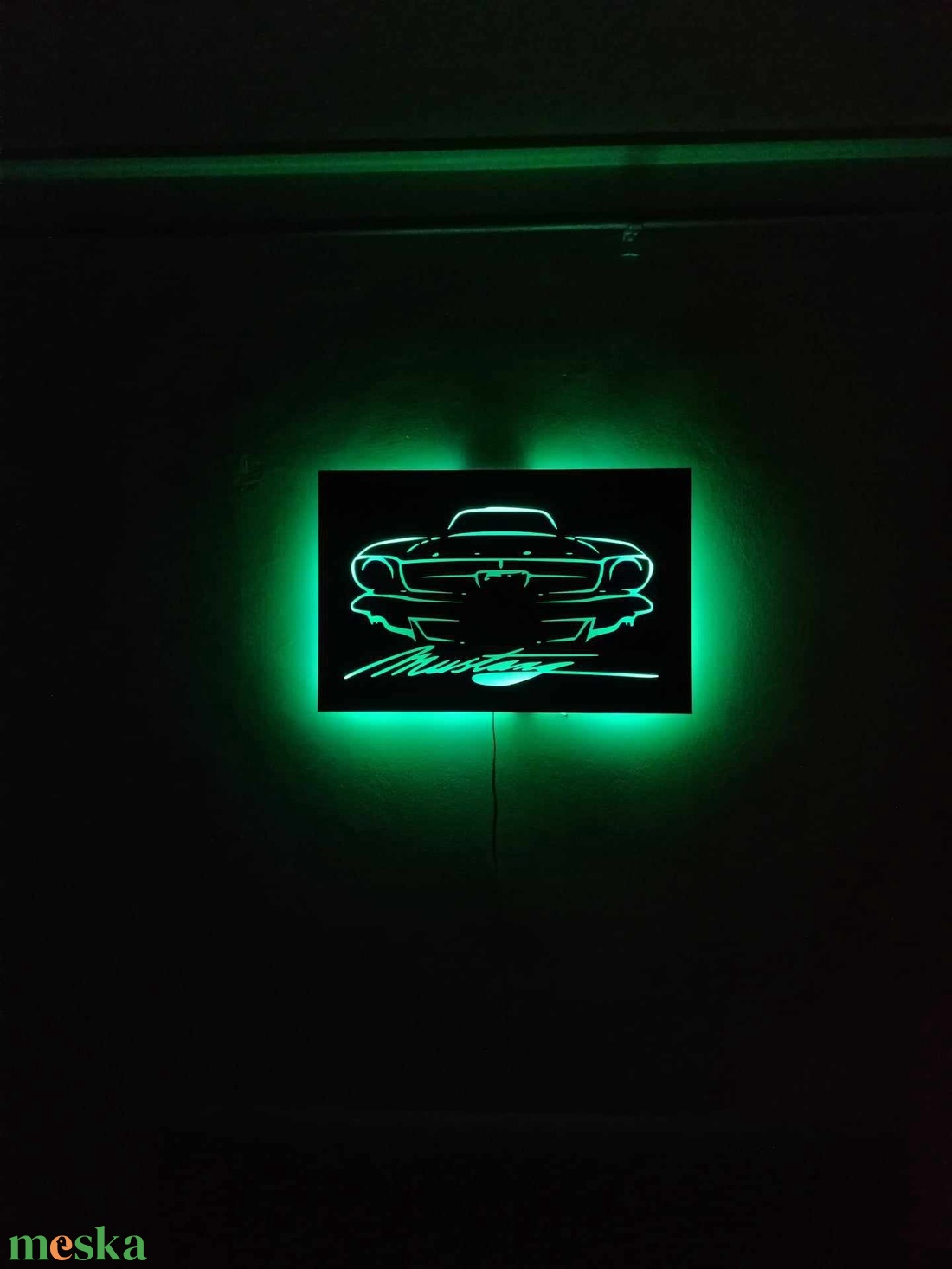 Mustang led-es háttér világítású falikép - otthon & életmód - dekoráció - fali és függő dekoráció - falra akasztható dekor - Meska.hu