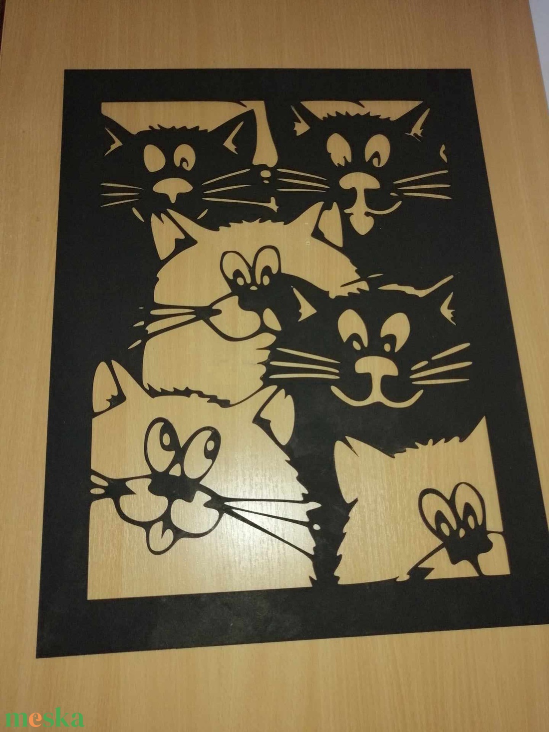 vicces macska fejek - otthon & életmód - dekoráció - fali és függő dekoráció - falra akasztható dekor - Meska.hu