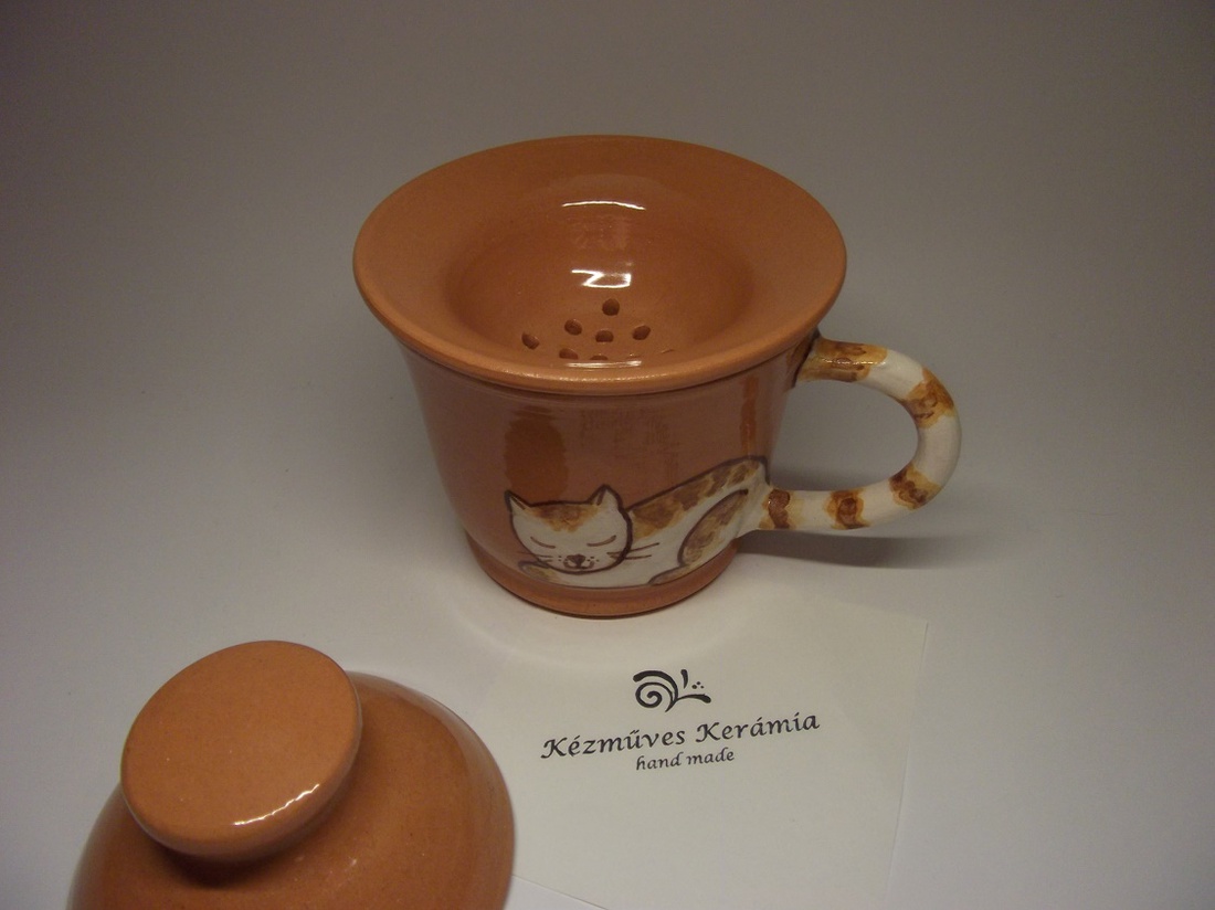 Cicás szűrős bögre, gyógyteás csésze -  - Meska.hu
