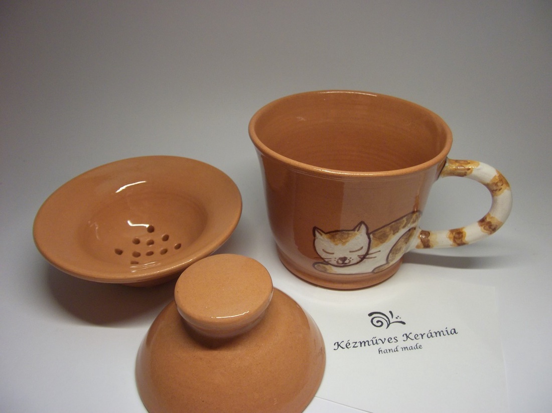 Cicás szűrős bögre, gyógyteás csésze -  - Meska.hu