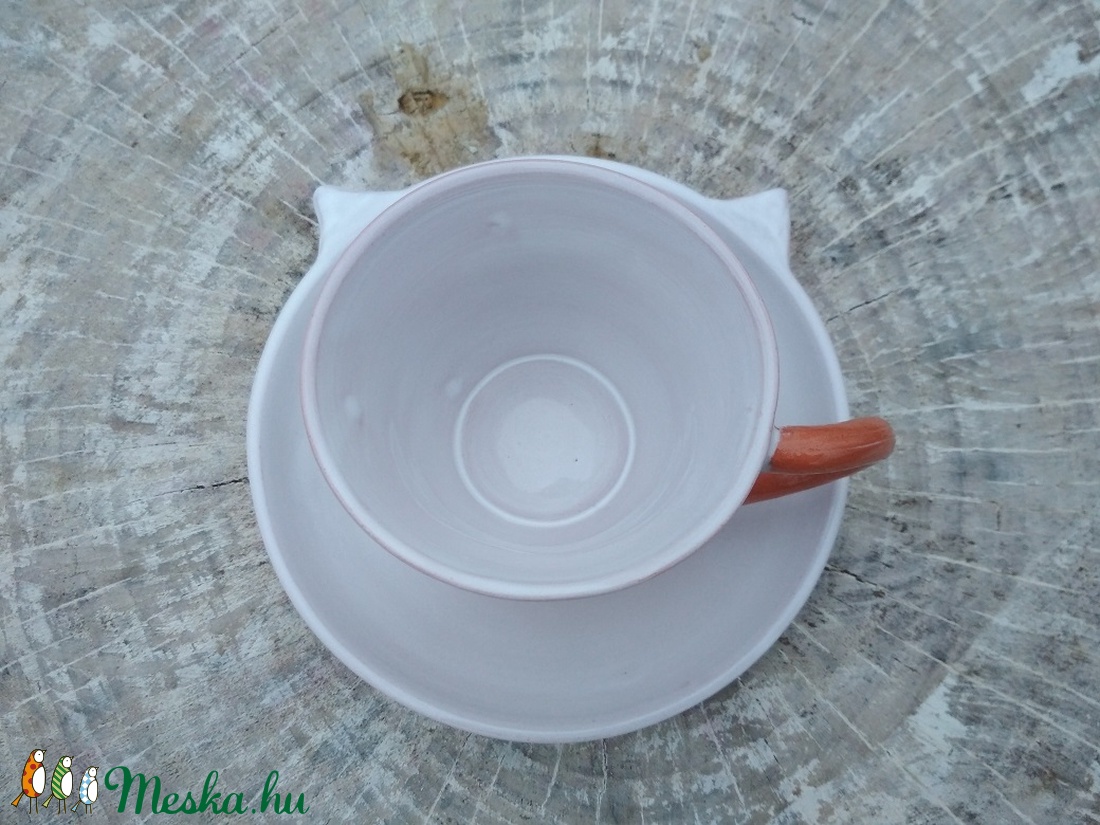 Cicás kávéscsésze, cicás csésze, mokkás csésze alátéttel -  - Meska.hu