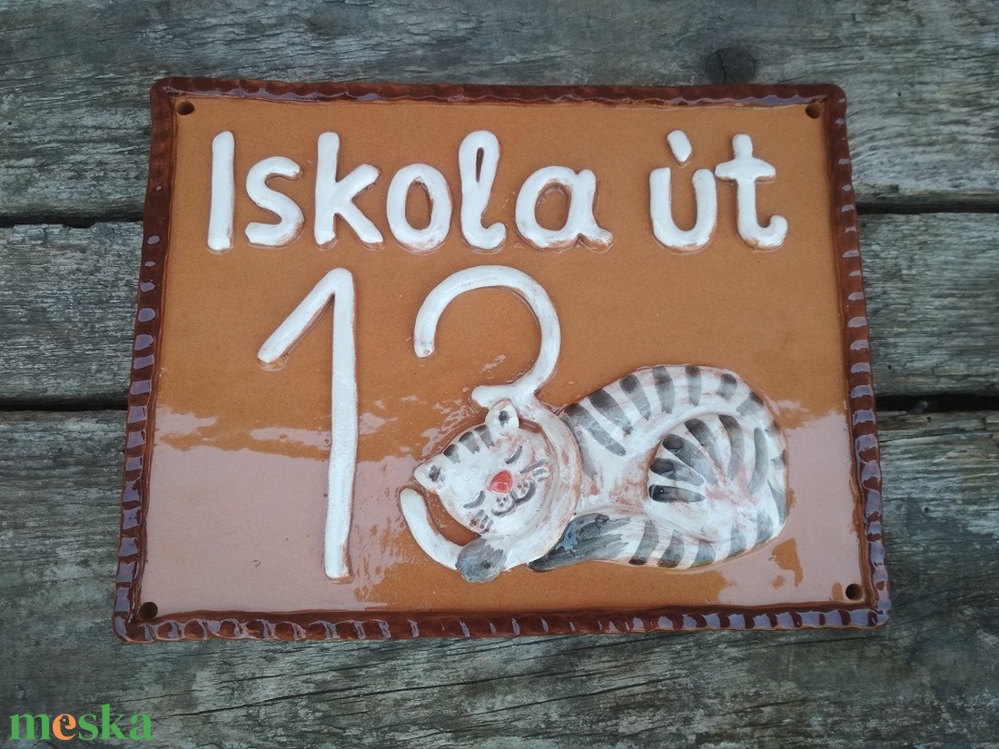 Cicás házszámtábla domború mintával, utcanévvel - otthon & életmód - ház & kert - házszám - Meska.hu Cicás házszámtábla domború mintával, utcanévvel - otthon & életmód - ház & kert - házszám - Meska.hu