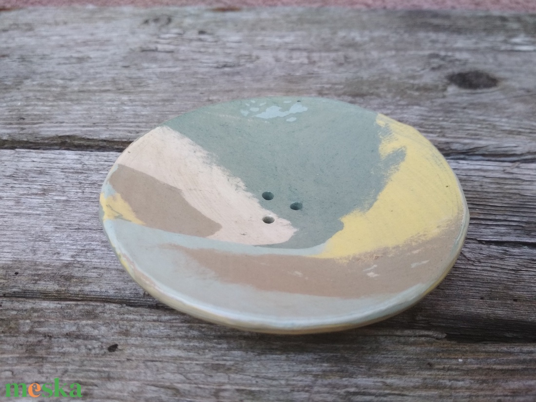 Kerámia szappantartó színes agyagból, nerikomi szappantartó - szépségápolás - szappan & fürdés - kézműves szappan - Meska.hu