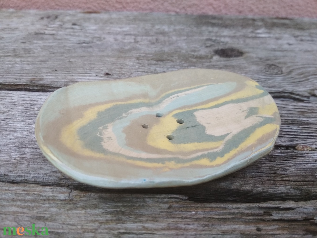 Kerámia szappantartó színes agyagból, nerikomi szappantartó - szépségápolás - szappan & fürdés - kézműves szappan - Meska.hu