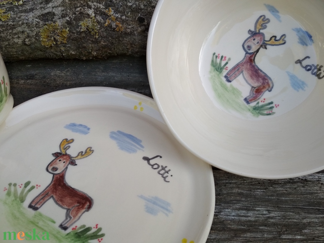 Szarvasos gyerek étkészlet, 3 darabos szett - otthon & életmód - konyhafelszerelés, tálalás - tálalás - tányér & étkészlet - Meska.hu Szarvasos gyerek étkészlet, 3 darabos szett - otthon & életmód - konyhafelszerelés, tálalás - tálalás - tányér & étkészlet - Meska.hu