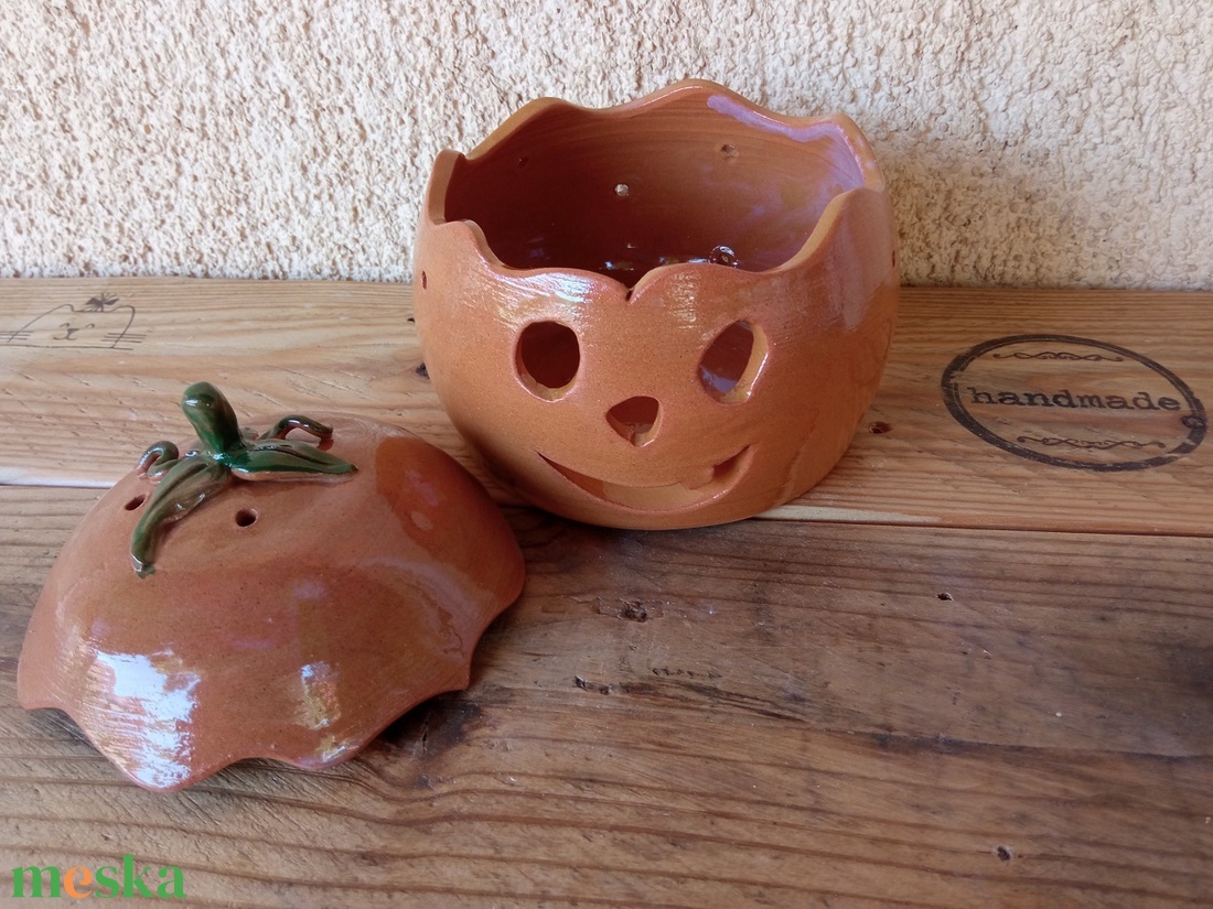 Tök formájú mécsestartó - otthon & életmód - gyertya, illat, aroma - mécses és mécsestartó - Meska.hu