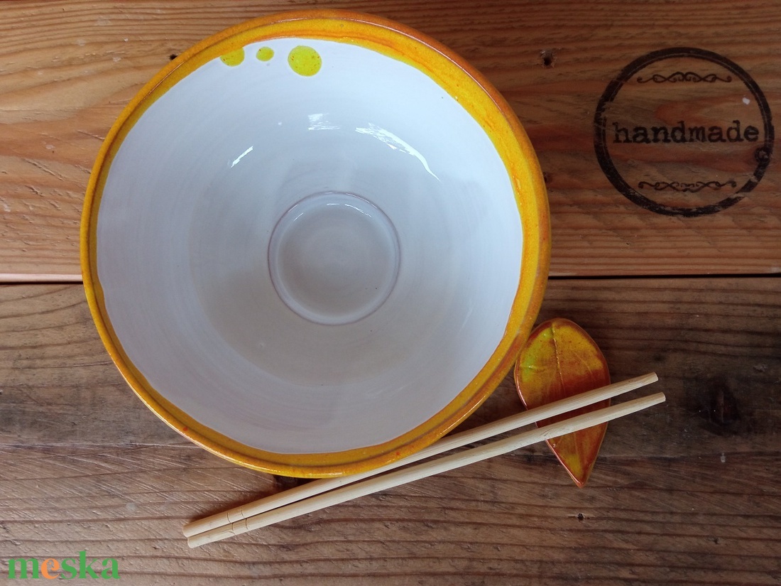Ramen tálka, japán stílusú leveses tálka, rámen tál - otthon & életmód - konyhafelszerelés, tálalás - tálalás - tányér & étkészlet - Meska.hu