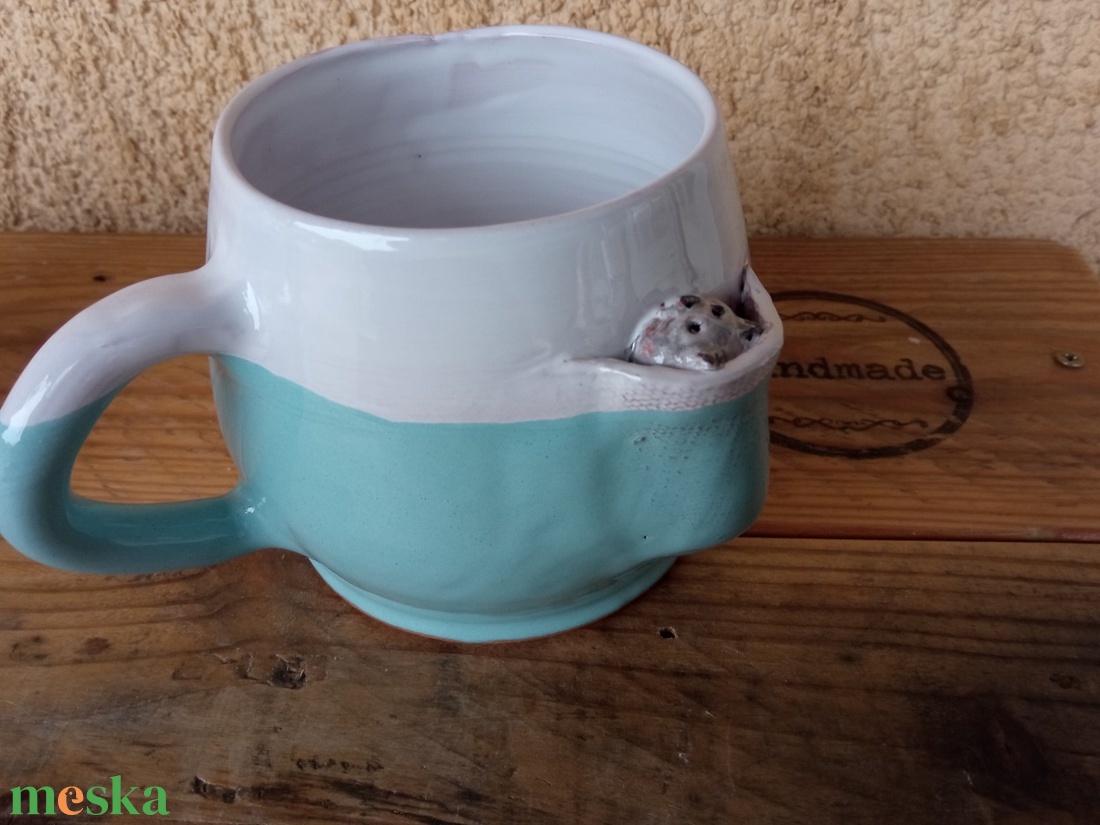 Kukucskáló cicás bögre - otthon & életmód - konyhafelszerelés, tálalás - tálalás - bögre & csésze - Meska.hu
