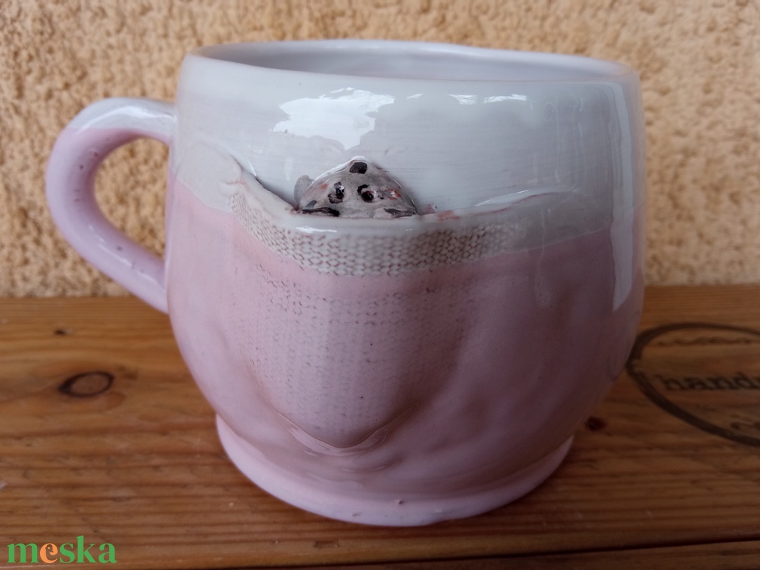 Kukucskáló cicás bögre - otthon & életmód - konyhafelszerelés, tálalás - tálalás - bögre & csésze - Meska.hu