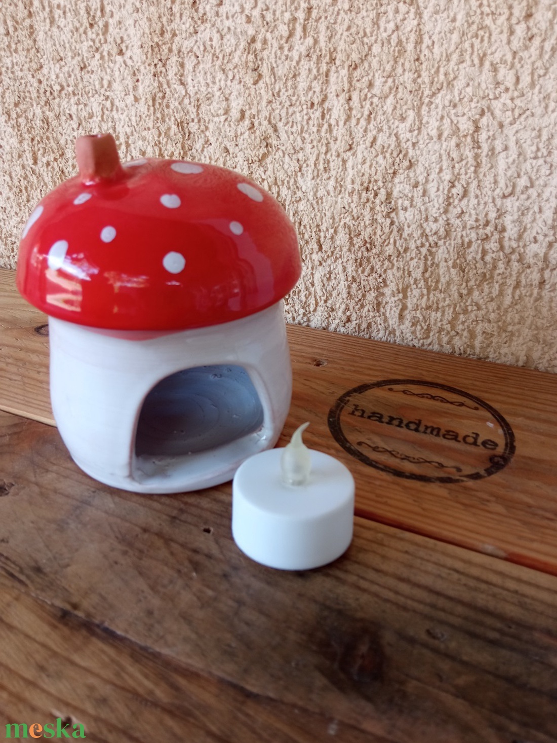 Kis gombaház mécsestartó  - otthon & életmód - gyertya, illat, aroma - mécses és mécsestartó - Meska.hu