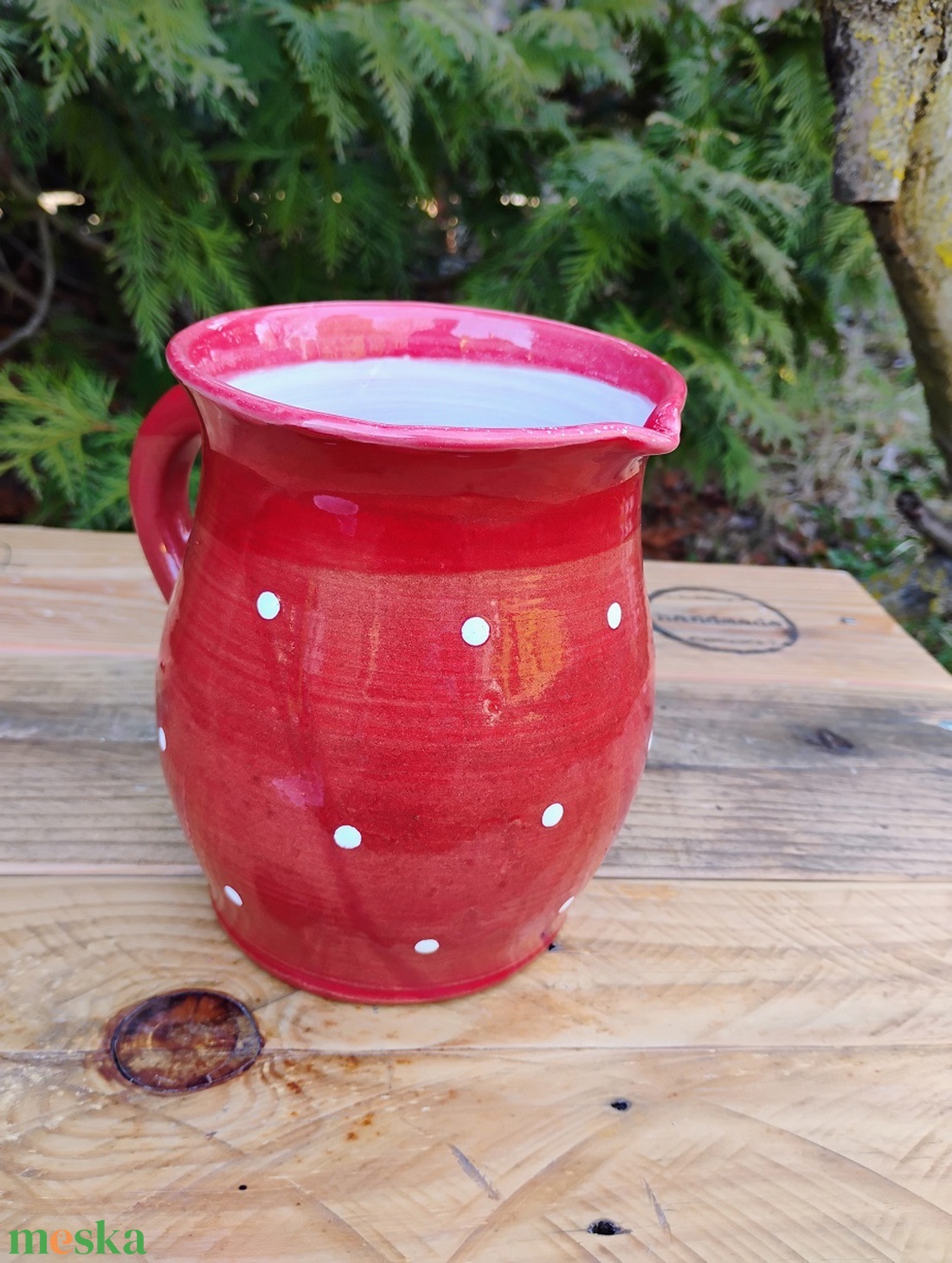 Pöttyös kancsó, kiöntő, aludttejes köcsög - otthon & életmód - konyhafelszerelés, tálalás - konyhai tárolás - tea & kávé tárolás - Meska.hu
