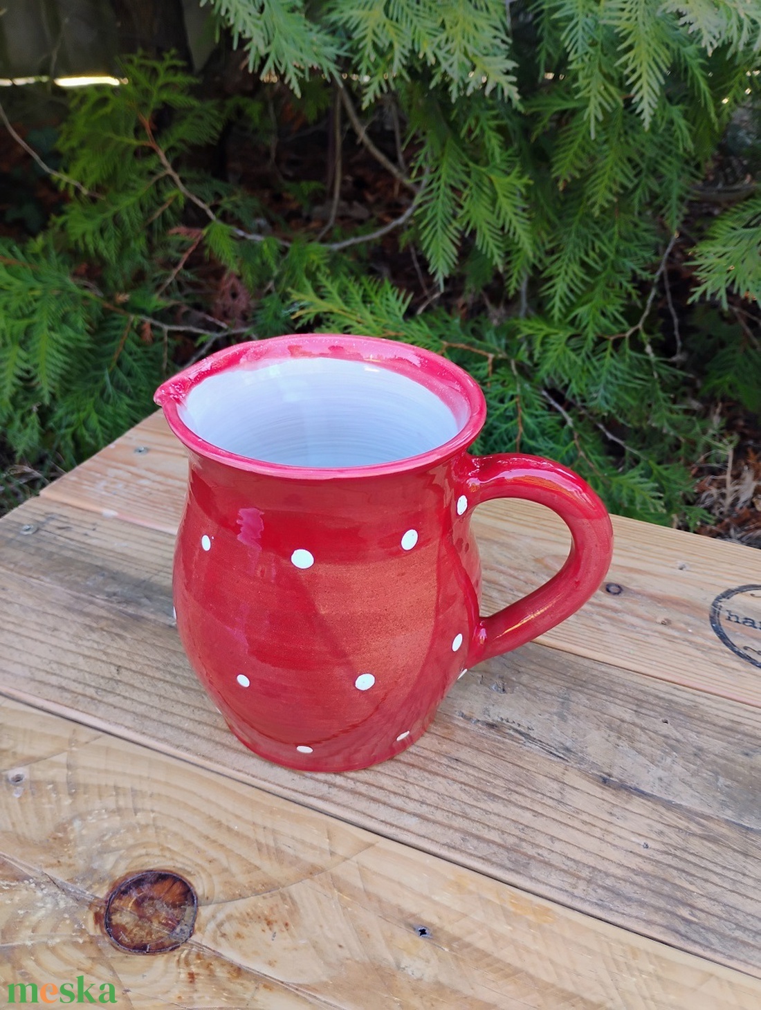 Pöttyös kancsó, kiöntő, aludttejes köcsög - otthon & életmód - konyhafelszerelés, tálalás - konyhai tárolás - tea & kávé tárolás - Meska.hu