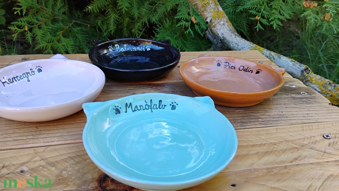 Cica etetőtál szett egyedi rendelésre - otthon & életmód - kisállatoknak - cicáknak & macskáknak - Meska.hu