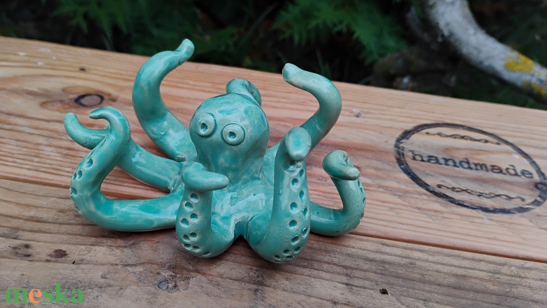 Kerámia polip figura - otthon & életmód - dekoráció - asztal és polc dekoráció - asztaldísz - Meska.hu