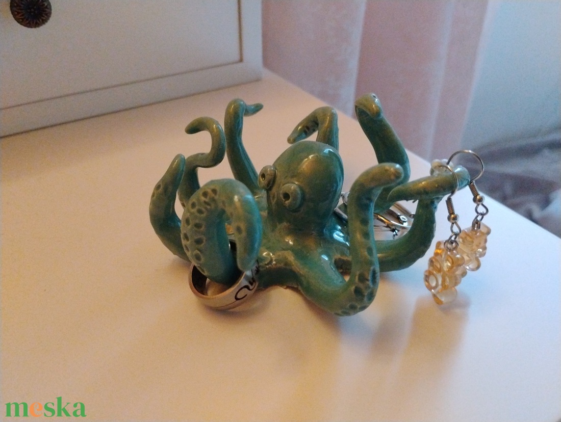Kerámia polip figura - otthon & életmód - dekoráció - asztal és polc dekoráció - asztaldísz - Meska.hu