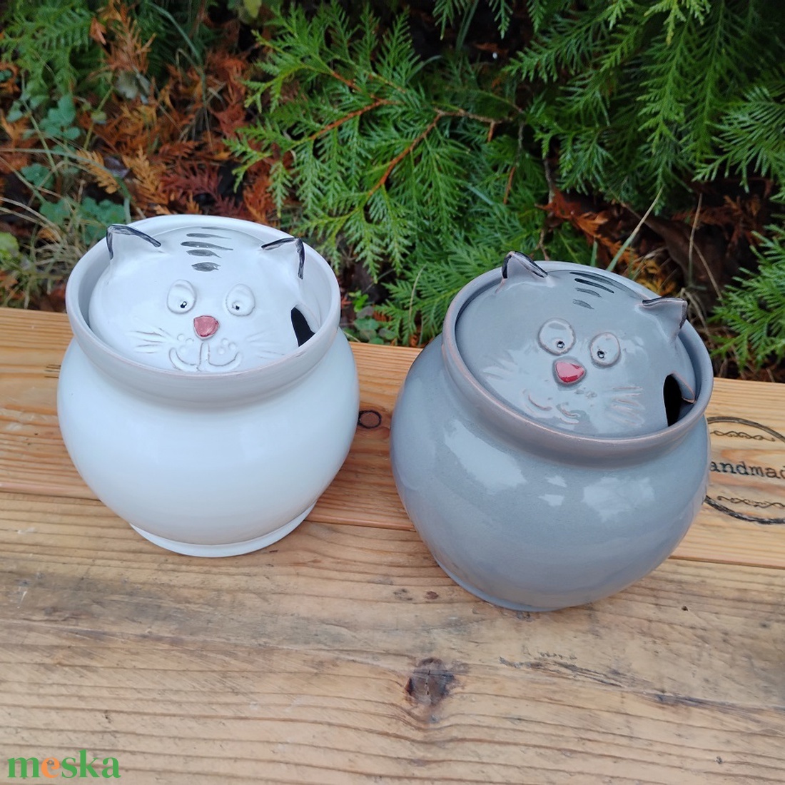 Cicás cukortartó, mézes csupor szett - otthon & életmód - konyhafelszerelés, tálalás - konyhai tárolás - méz & vajtartó - Meska.hu