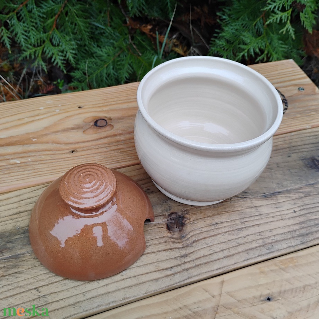 Mézes csupor, lekváros bödön, minimalista cukortartó - otthon & életmód - konyhafelszerelés, tálalás - konyhai tárolás - méz & vajtartó - Meska.hu