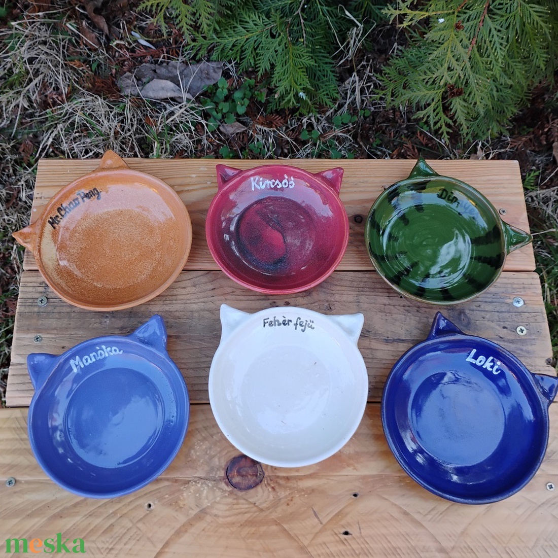 Cica etetőtál szett egyedi rendelésre - otthon & életmód - kisállatoknak - cicáknak & macskáknak - Meska.hu