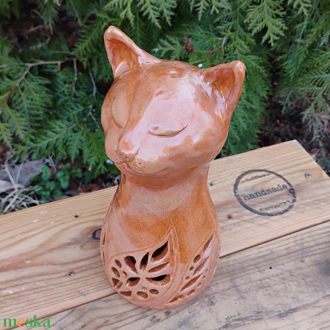 Macska formájú lámpa, mécsestartó - otthon & életmód - lámpa - hangulatlámpa - Meska.hu