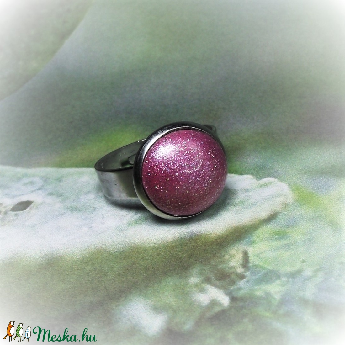 UNIKORNIS lila kerámia gyűrű 1,2 - Ajándék lányoknak nőknek névnapra születésnapra - ékszer - gyűrű - kerek gyűrű - Meska.hu
