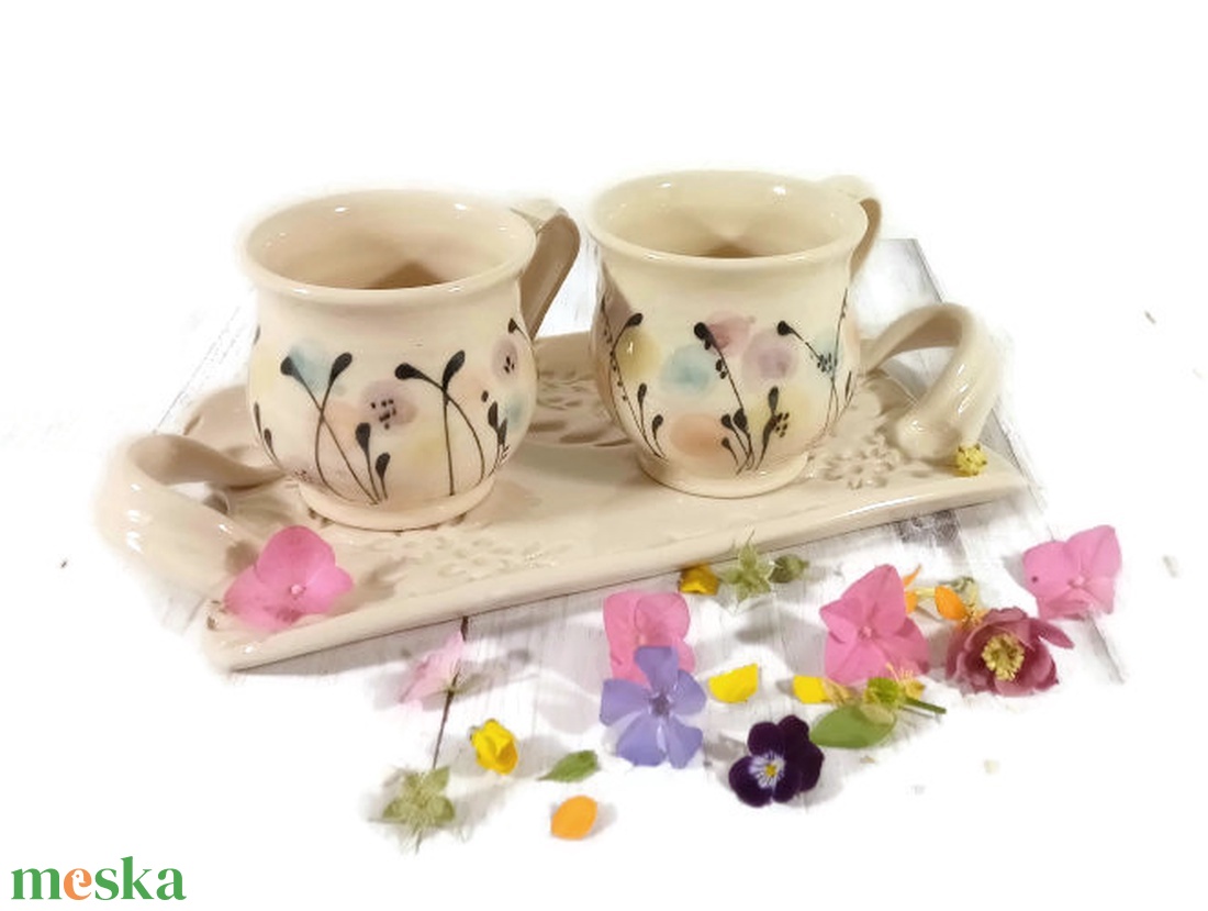 Kávés csésze párban (tarkarét) - otthon & életmód - konyhafelszerelés, tálalás - tálalás - teás- és kávés pohár, készlet - Meska.hu