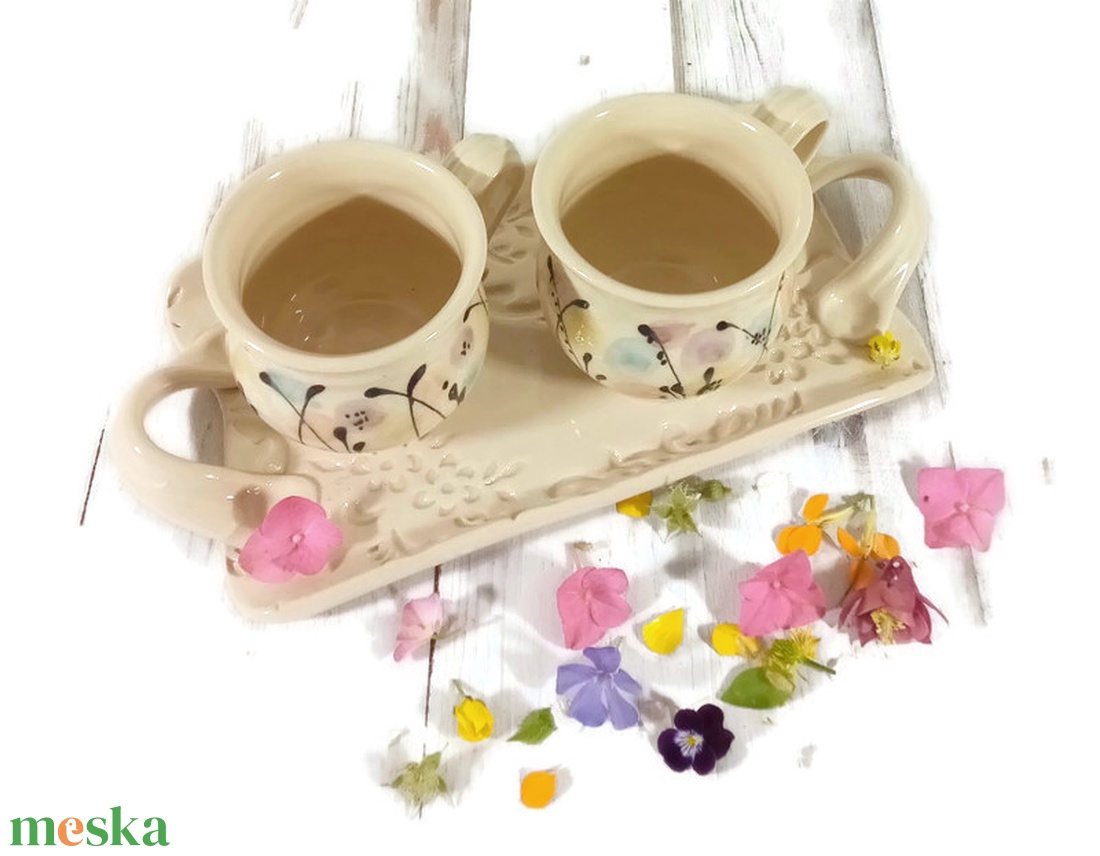 Kávés csésze párban (tarkarét) - otthon & lakás - konyhafelszerelés, tálalás - tálalás - teás- és kávés pohár, készlet - Meska.hu