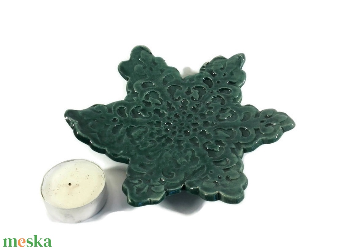 Hópehely mécses tálka - otthon & életmód - gyertya, illat, aroma - mécses és mécsestartó - Meska.hu