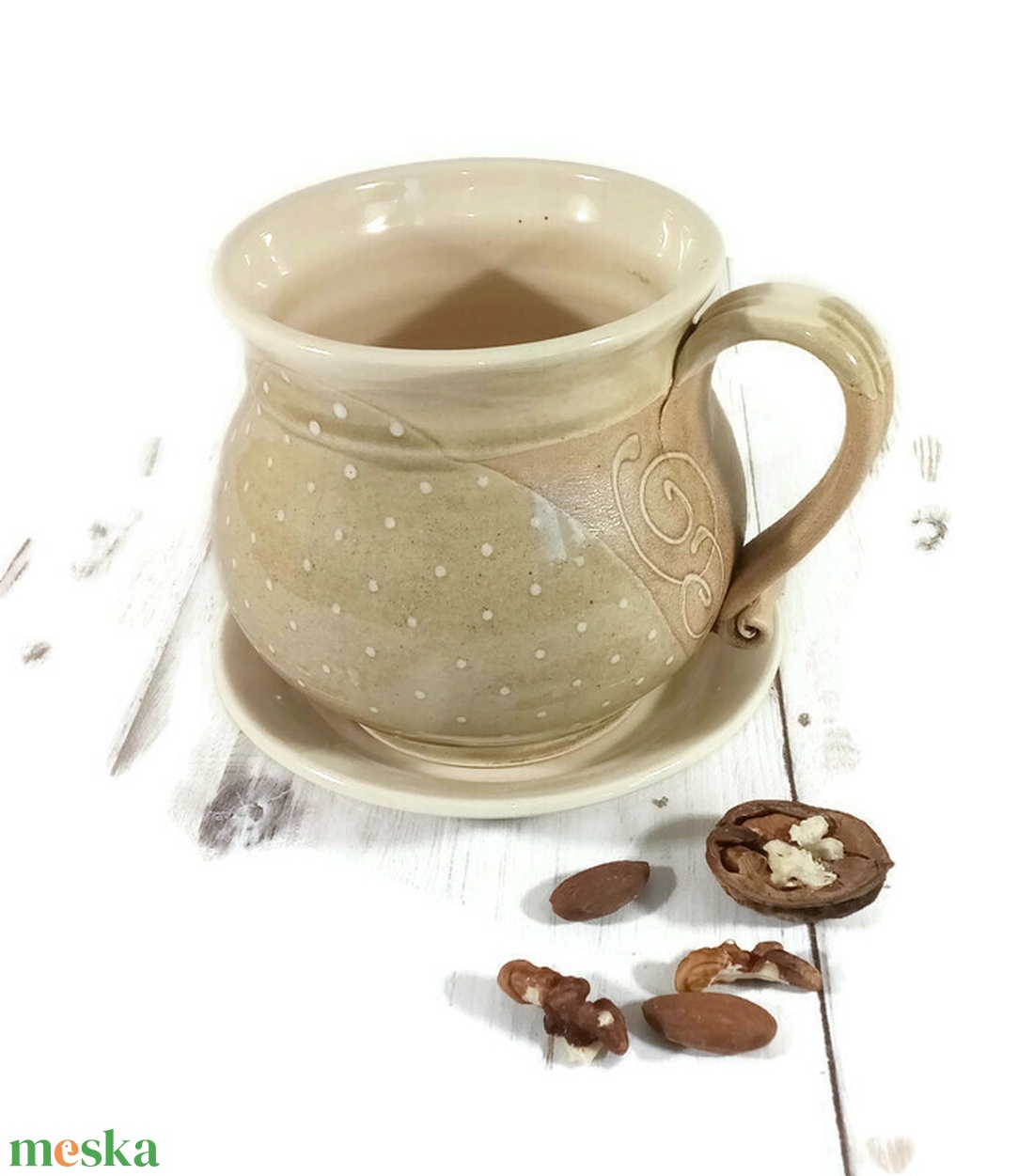 Örömbögre tányér-alátéttel - otthon & életmód - konyhafelszerelés, tálalás - tálalás - bögre & csésze - Meska.hu