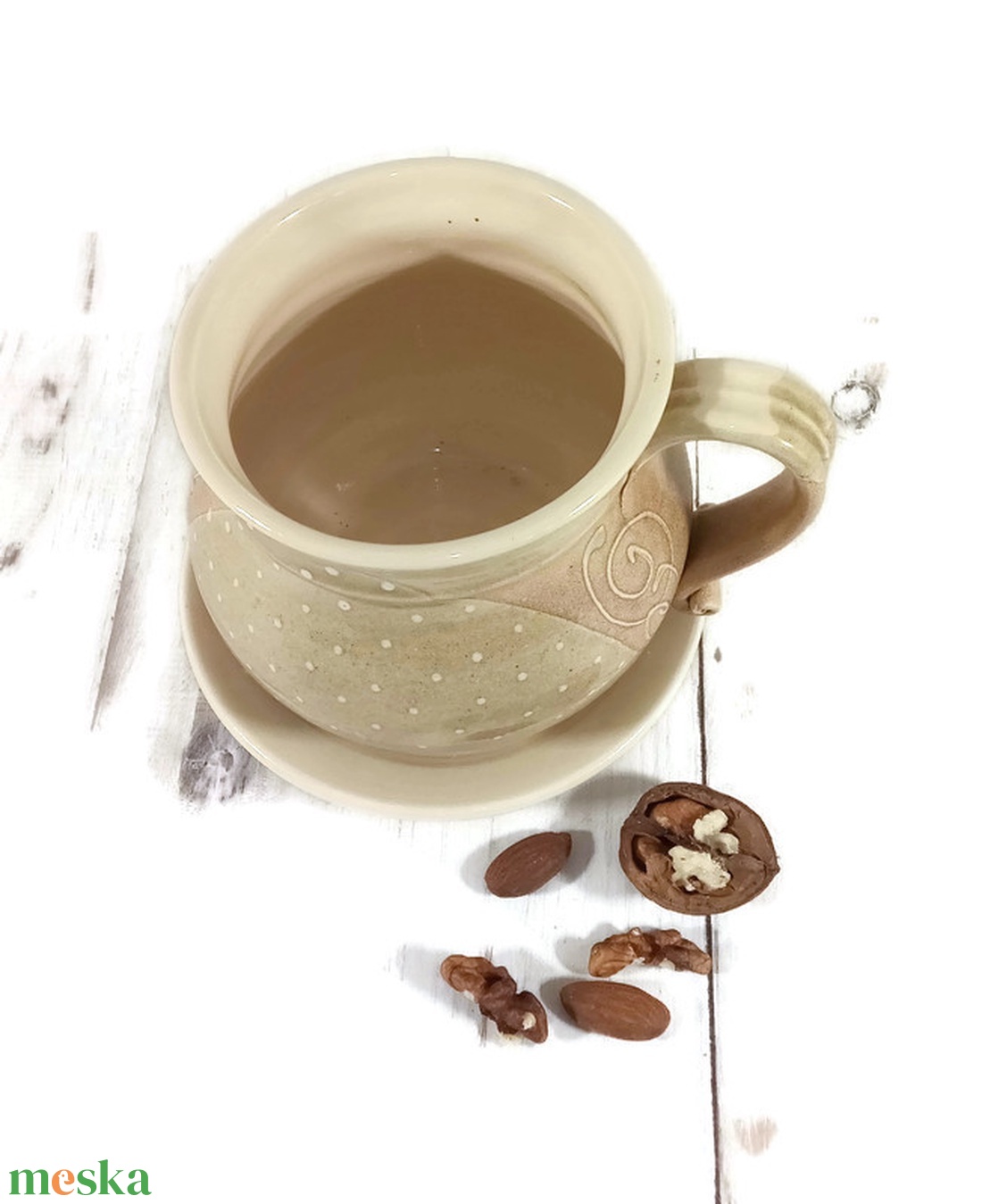 Örömbögre tányér-alátéttel - otthon & életmód - konyhafelszerelés, tálalás - tálalás - bögre & csésze - Meska.hu