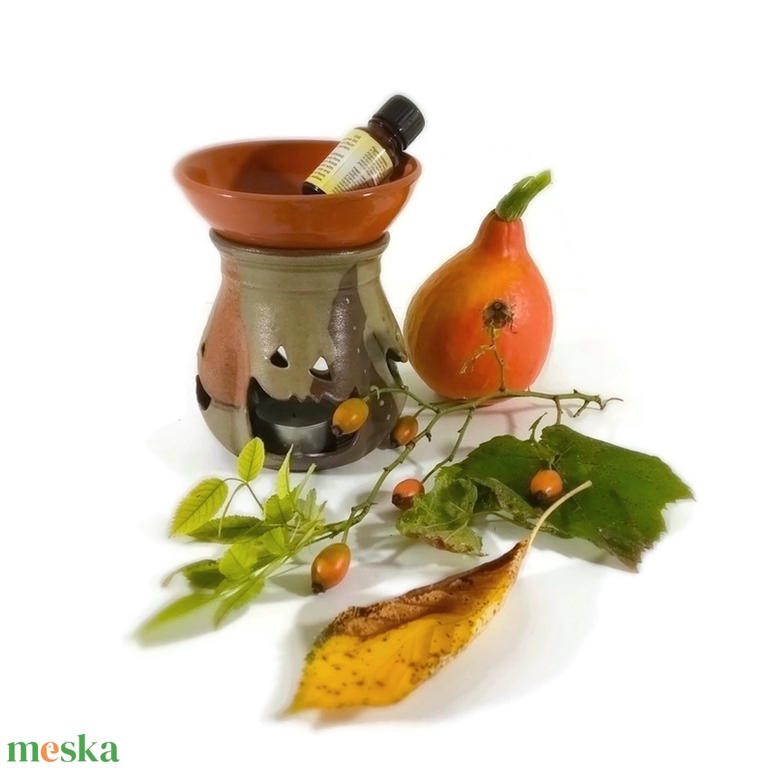 Párologtató, illóolaj aromalámpa őszi díszben - otthon & életmód - gyertya, illat, aroma - aromalámpa - Meska.hu
