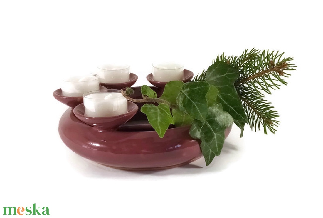 adventi koszorú - otthon & életmód - dekoráció - asztal és polc dekoráció - asztaldísz - Meska.hu