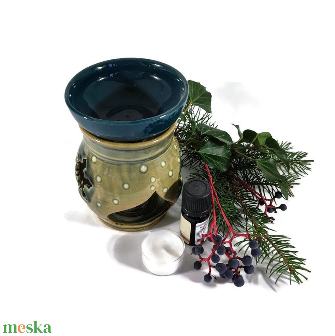 Aroma mécses aroma lámpa illóolajos - karácsony - karácsonyi lakásdekoráció - karácsonyi illatgyertya, mécses - Meska.hu