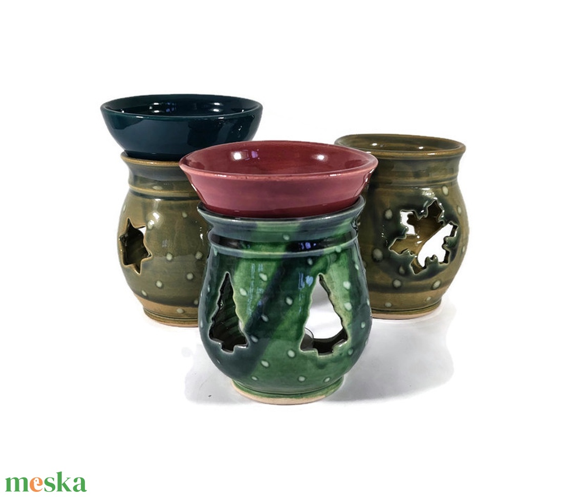 Aroma mécses aroma lámpa illóolajos - karácsony - karácsonyi lakásdekoráció - karácsonyi illatgyertya, mécses - Meska.hu