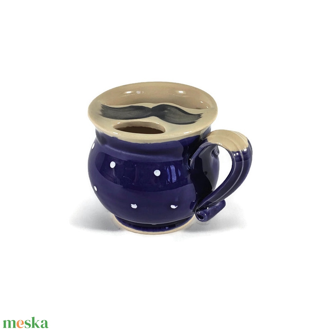 Bajuszvédős kávés bögre sötétkék - otthon & életmód - konyhafelszerelés, tálalás - tálalás - bögre & csésze - Meska.hu